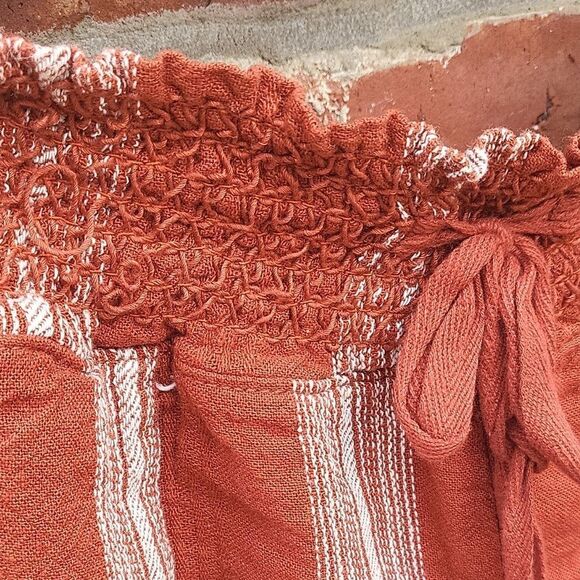 REWASH Striped Casual Pants - Rust and White - Picture 6 of 8